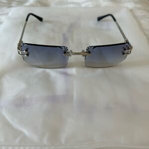 James Oro Authentic II Gem Cut Blue Lens Sunglasses